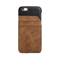 High Quality Splicing genuine Leather Premium Leather For Iphone 6 Case Card Holder Back Cover