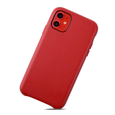 Luxury PU Leather Phone Case Back Phone Cover For iPhone 11 With Independent Metal Button