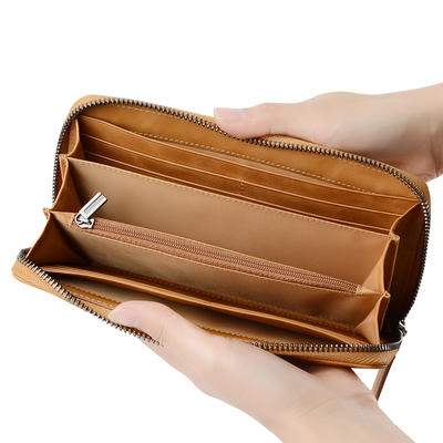 2020 Wallets Female Genuine Leather Coin Purse Fashion RFID Women Wallets Hasp Zipper Pouch Purse Clamp