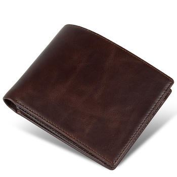 Card Holder Money Clip Short Wallet Coin Purse Bifold Wallets Men Genuine Leather Wallets