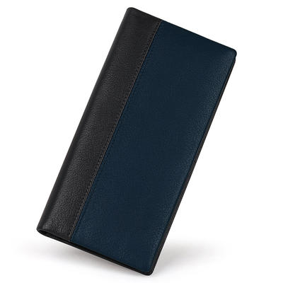High Quality Vegetables Tanned Leather Long Bifold Wallet With  RFID Function
