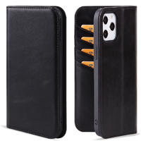 Genuine Leather Flip wallet phone case wallet clip Mobile Phone back cover cases For iPhone 12 Case with card holder