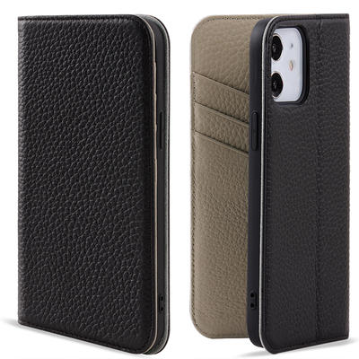 Genuine Leather Folding edge Technology  Wallet Case for iPhone 12 12 Pro Max Luxury Card Slot