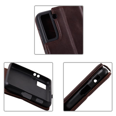 Luxury Flip Wallet Phone Case Genuine Leather Case For Samsung Galaxy S21 Case With Card Slot